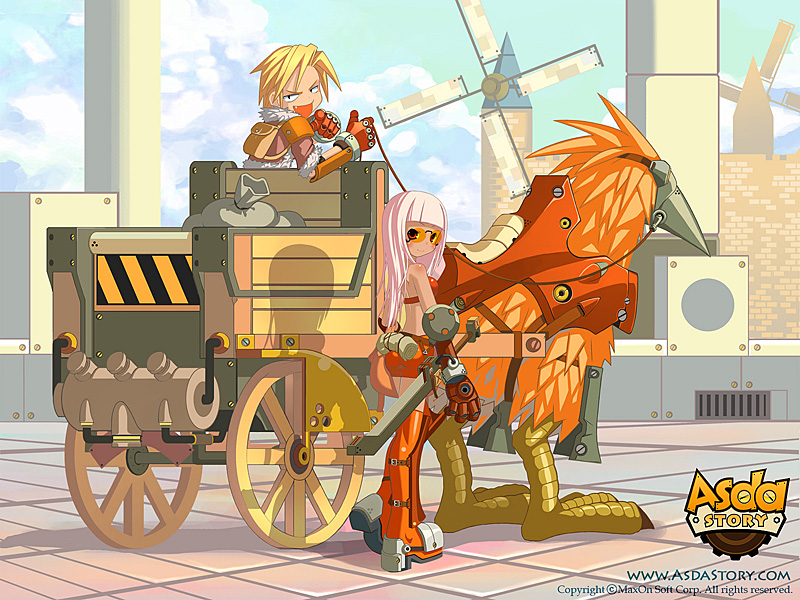 Deux personnages et une monture