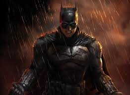 Batman énervé, sous la pluie, prêt à se battre